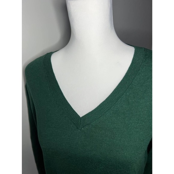 Susan Graver Green V Neck Tunic Sweater Button Back Knit Top Sz M - Picture 6 of 11